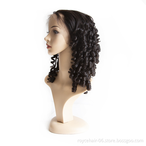Peruvian Virgin Cuticle Aligned Human Hair Loose Deep Wave Lace Frontal Full Lace Wig